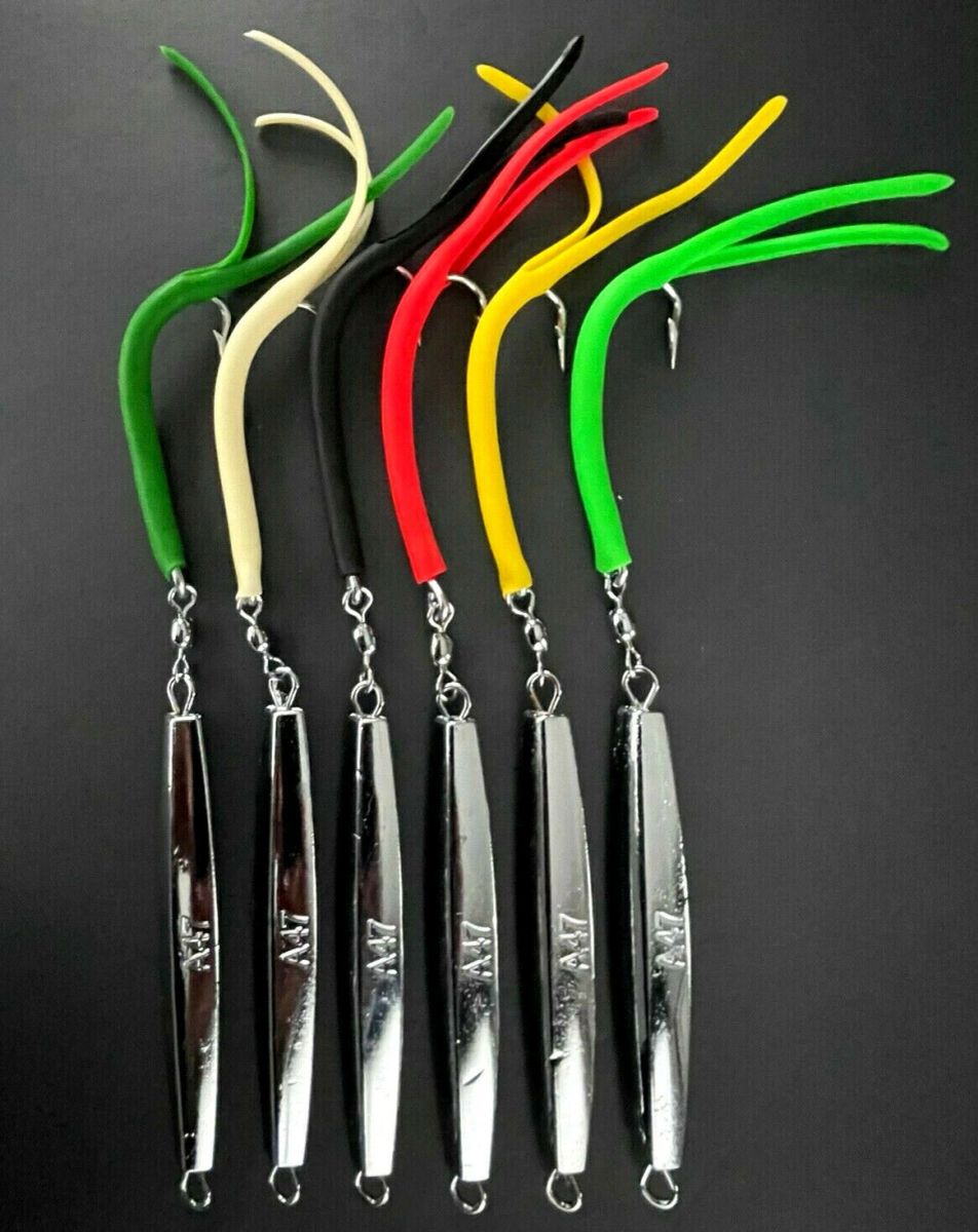 Lot De 12 Jigs AVA DIAMOND 4 Oz - Tube Tail Hautement Poli - Pêche Mer Lourde